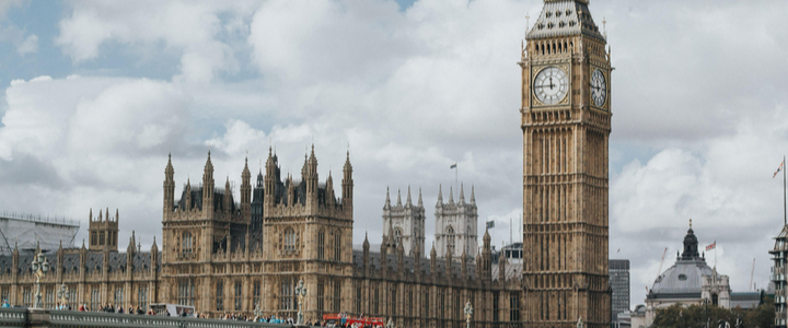 The Houses of Parliament viewed from across the river