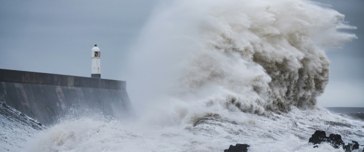 A lighthouse in a storm