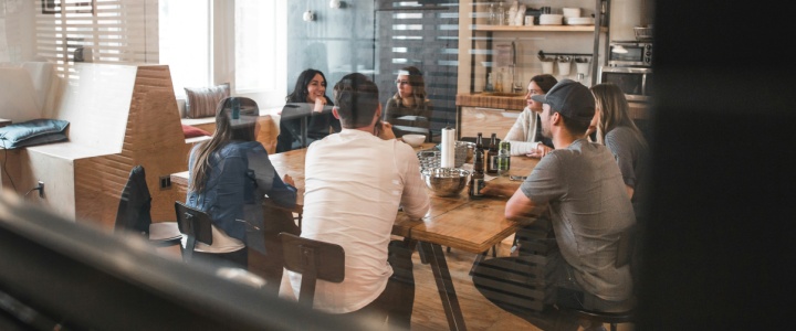 Workers in a modern office