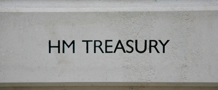 HM Treasury sign.